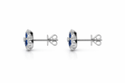 18ct White Gold 0.66ct Sapphire and Diamond Cluster Earrings DMN-161 Image 4