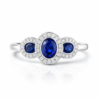 18ct White Gold 0.68ct Sapphire Diamond Ring DMN-1964 Image 3