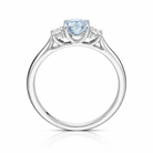 18ct White Gold 0.70ct Aquamarine and Diamond Three Stone Ring DMN-2207 Image 2