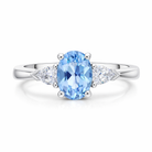 18ct White Gold 0.72ct Aquamarine 0.22ct Diamond Three Stone Ring 58650AQ Image 2