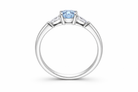 18ct White Gold 0.72ct Aquamarine 0.22ct Diamond Three Stone Ring 58650AQ Image 3