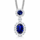 18ct White Gold 0.72ct Sapphire 0.21ct Diamond Drop Necklace DMN-1381 Image 1