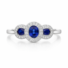18ct White Gold 0.72ct Sapphire Diamond Ring F33 Image 2