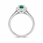 18ct White Gold 0.75ct Emerald Diamond Oval Cut Ring DMN-1790 Image 2