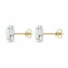 18ct White Gold 0.75ct Opal Diamond Pear Stud Earrings DMN-1773 Image 2