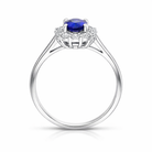 18ct White Gold 0.75ct Sapphire Diamond Halo Ring G1955 Image 3