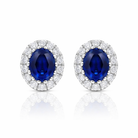 18ct White Gold 0.80 Sapphire 0.16 Diamond Cluster Earrings 26847D9 Image 1