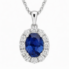 18ct White Gold 0.80ct Sapphire and Diamond Swirl Necklace DMN-1383 Image 1