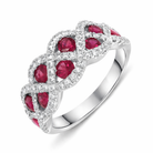 18ct White Gold 0.86ct Ruby Diamond Lattice Ring DMN-1793 Image 1