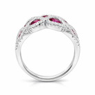 18ct White Gold 0.86ct Ruby Diamond Lattice Ring DMN-1793 Image 2