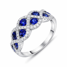 18ct White Gold 0.87 Sapphire 0.37 2 Row Daimond Lattice Eternity Ring 26891 Image 1