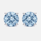 18ct White Gold 0.90ct Aquamarine Solitaire Stud Earrings DMN-1929 Image 1