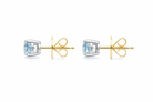 18ct White Gold 0.90ct Aquamarine Solitaire Stud Earrings DMN-1929 Image 2