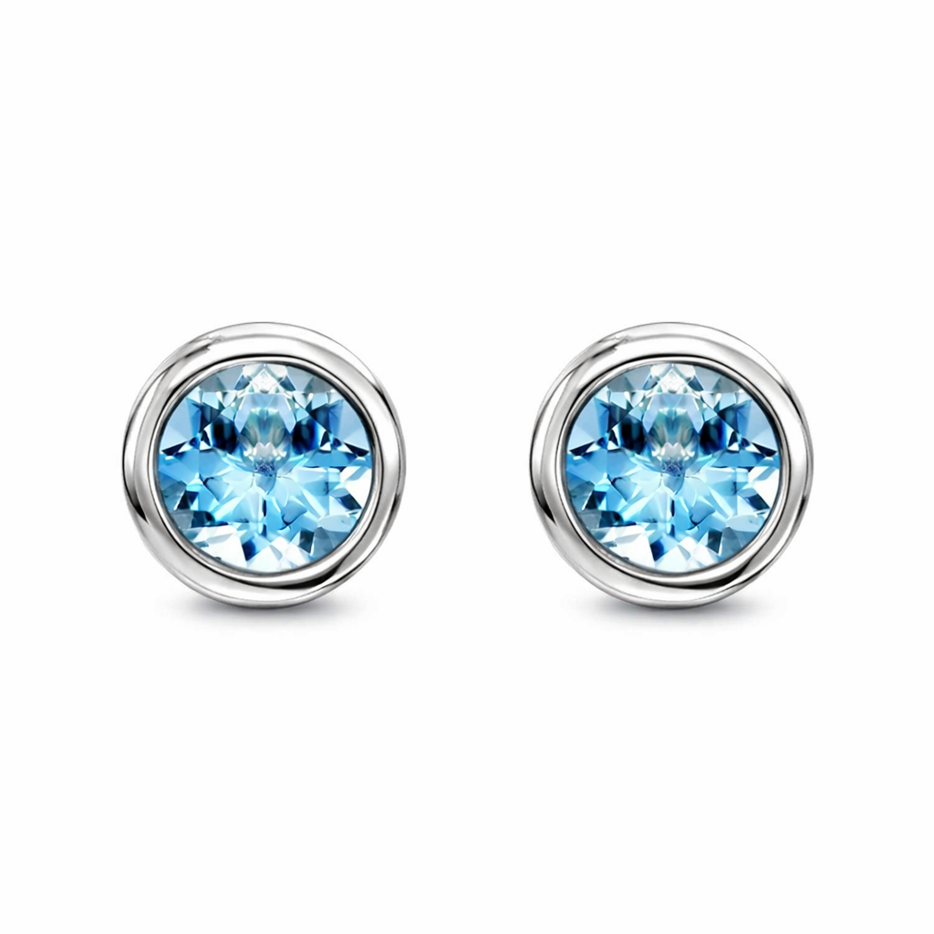 18ct White Gold 0.92ct Aquamarine Martini Stud Earrings 12850A3 Image 1