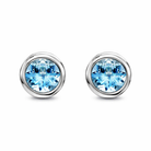 18ct White Gold 0.92ct Aquamarine Martini Stud Earrings 12850A3 Image 1