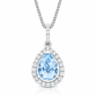 18ct White Gold 0.93ct Aquamarine 0.21ct Diamond Pear Cut Necklace 56221AQ Image 1