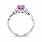 18ct White Gold 0.98ct Pink Sapphire Diamond Cluster Ring DMN-1532 Image 2