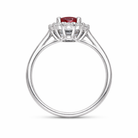 18ct White Gold 0.98ct Ruby Diamond Oval Cluster Halo Ring G765 Image 3