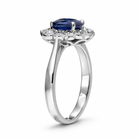 18ct White Gold 0.98ct Sapphire 0.40ct Diamond Flower Cluster Ring DMN-1687 Image 3