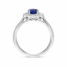 18ct White Gold 0.98ct Sapphire 0.40ct Diamond Flower Cluster Ring DMN-1687 Image 4