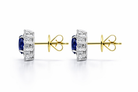 18ct White Gold 0.98ct Sapphire Diamond Oval Cut Cluster Earrings DMN-1936 Image 2
