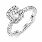 18ct White Gold 1.05ct Diamond Halo Ring