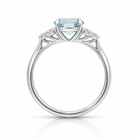 18ct White Gold 1.10ct Aquamarine Diamond Cluster Round Cut Ring DMN-2768 Image 2