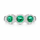 18ct White Gold 1.11ct Emerald 0.19ct Diamond Trilogy Cluster Ring DMN-2288 Image 2
