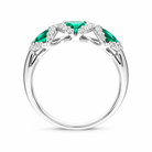 18ct White Gold 1.11ct Emerald 0.19ct Diamond Trilogy Cluster Ring DMN-2288 Image 3