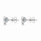 18ct White Gold 1.20ct Aquamarine 0.12ct Diamond Halo Stud Earrings DMN-1984 Image 2