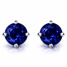 18ct White Gold 1.22ct Sapphire Solitaire Stud Earrings DMN-1968 Image 1
