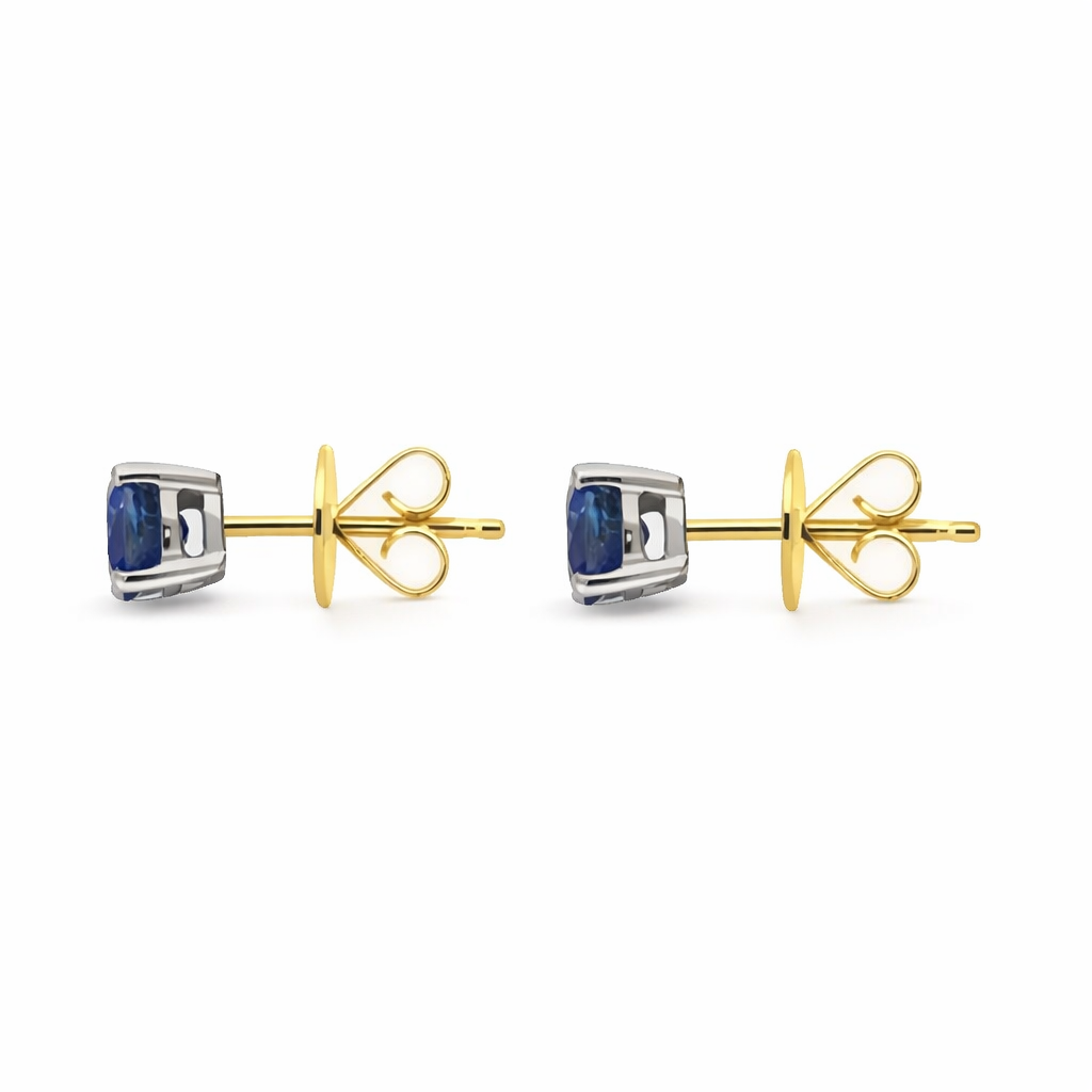 18ct White Gold 1.22ct Sapphire Solitaire Stud Earrings DMN-1968 Image 2