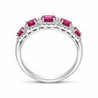 18ct White Gold 1.23ct Ruby 0.22ct Diamond Pave Cluster Ring D292 Image 2