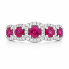 18ct White Gold 1.23ct Ruby 0.22ct Diamond Pave Cluster Ring D292 Image 3