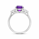 18ct White Gold 1.30ct Amethyst Diamond Cluster Round Cut Ring H870 Image 2