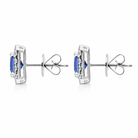 18ct White Gold 1.41ct Sapphire and Diamond Oblong Earrings DMN-1930 Image 2