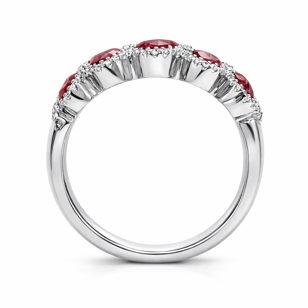 18ct White Gold 1.54ct Ruby Diamond Dress Ring DMN-1321 Image 2