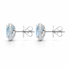 18ct White Gold 1.60ct Aquamarine Diamond Oval Cut Stud Earrings DMN-1937 Image 2