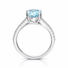 18ct White Gold 1.73ct Aquamarine and Diamond Oval Cut Ring DMN-1993 Image 2
