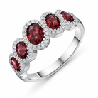 18ct White Gold 1.79ct Ruby Diamond Five Stone Cluster Ring DMN-1388 Image 1