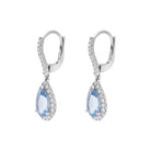 18ct White Gold 1.90ct Aquamarine 0.61ct Diamond Pear Cut Drop Earrings J536 Image 2