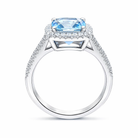 18ct White Gold 2.37ct Aquamarine 0.36ct Diamond Cushion Cut Ring DMN-2282 Image 4