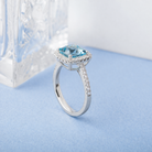 18ct White Gold 2.37ct Aquamarine 0.36ct Diamond Cushion Cut Ring DMN-2282 Image 5