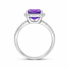 18ct White Gold 2.58ct Amethyst Diamond Shoulder Set Halo Ring DMN-2764 Image 2