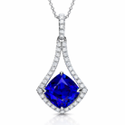 18ct White Gold 3.85ct Tanzanite 0.36ct Diamond Drop Necklace PW-0475-TZ Image 1
