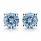 18ct White Gold Aquamarine Claw Set Solitaire Stud Earrings 57040AQF8 Image 1