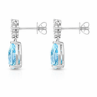 18ct White Gold Aquamarine Diamond Drop Earrings DMN-1978 Image 2
