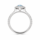 18ct White Gold Aquamarine Diamond Marquise Cut Shoulder Set Cluster Ring D656 Image 3