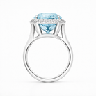 18ct White Gold Aquamarine Diamond Oval Cluster Statement Ring C2153 Image 3