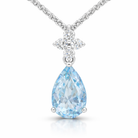 18ct White Gold Aquamarine Diamond Pear Cut Necklace DMN-1977 Image 1